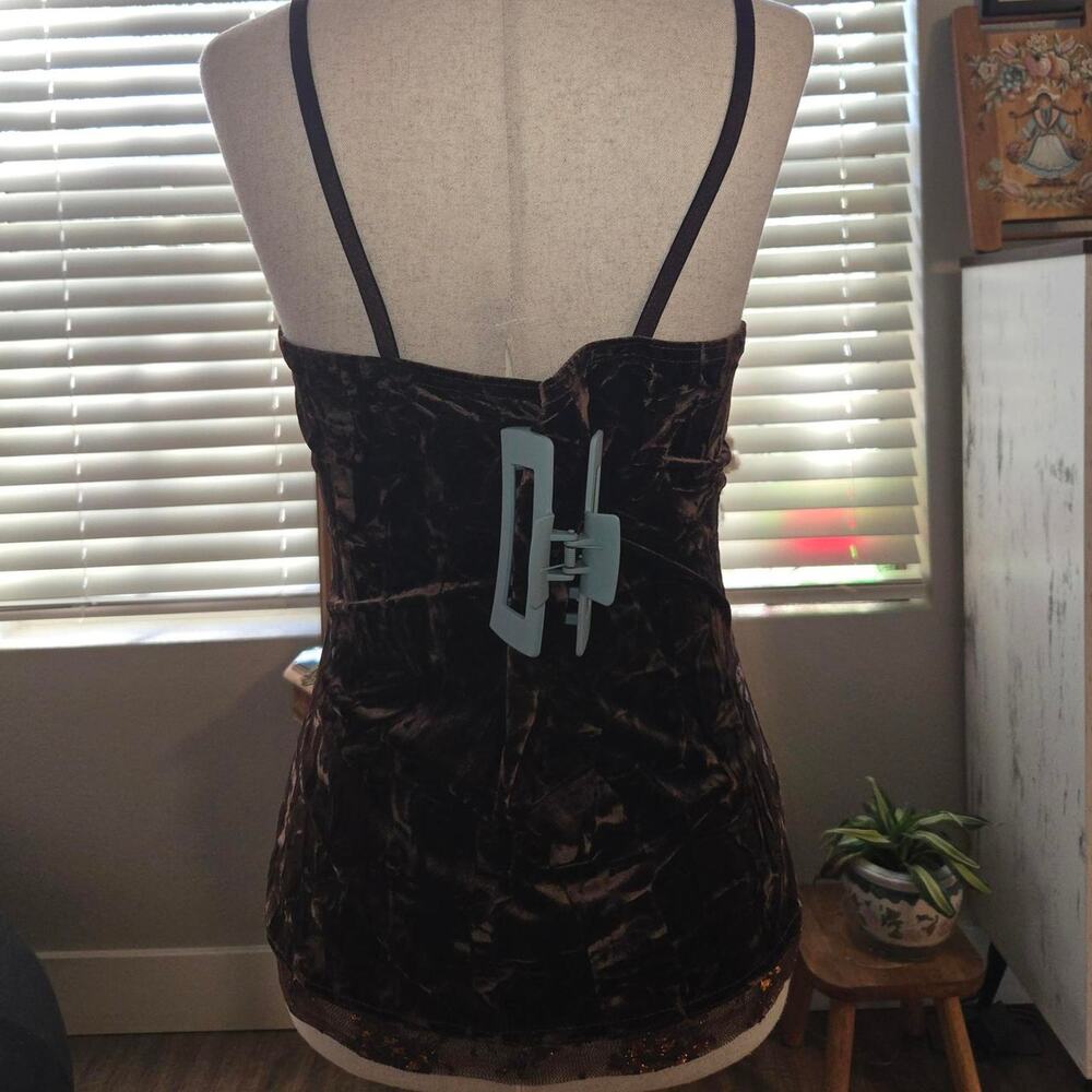Chocolate brown byerwear crushed velvet - Picture 3 of 5